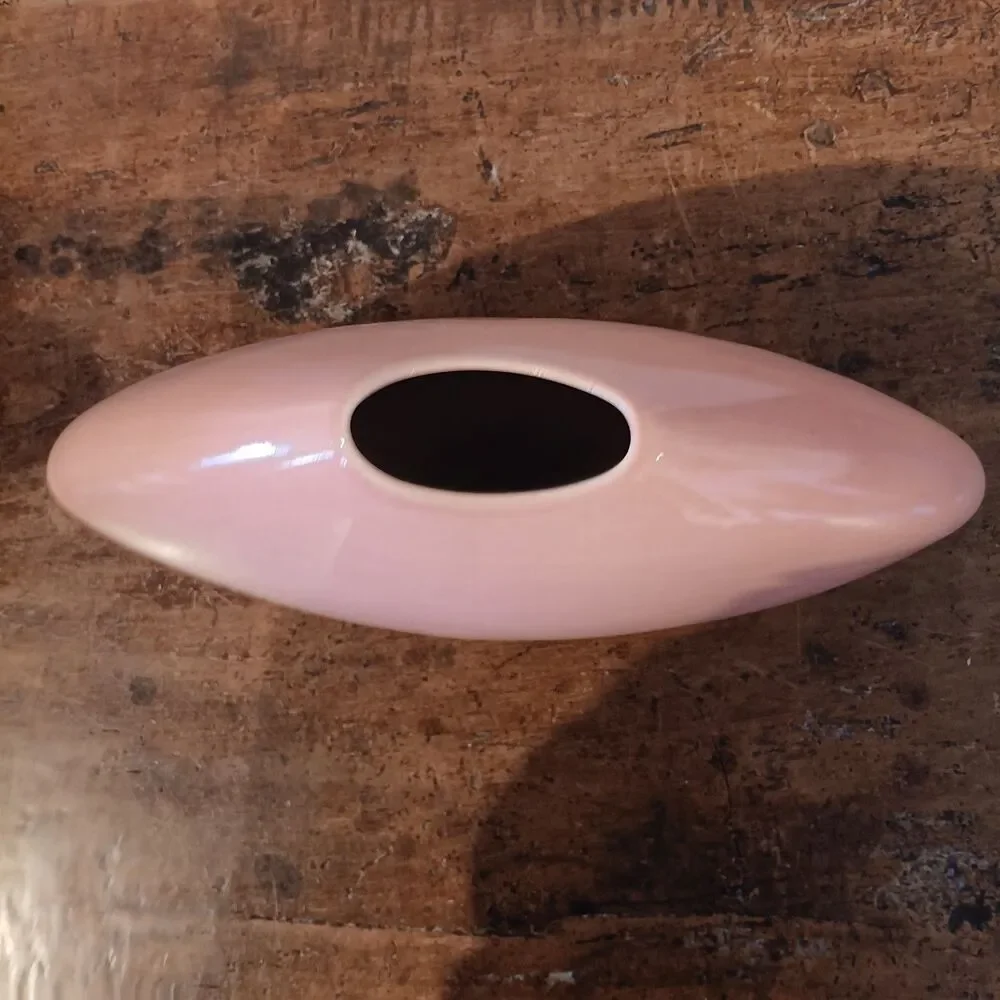 Vtg 80's Postmodern Pink Pillow Vase Attributed Jaru California Oversized 15x10